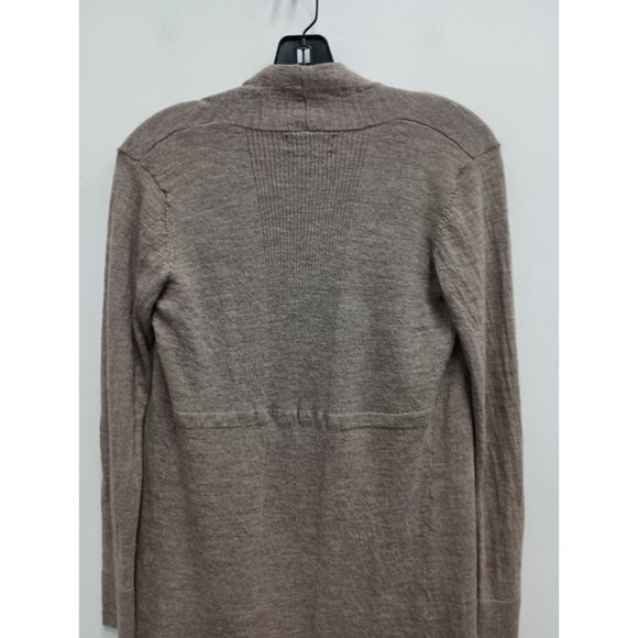 Cynthia Rowley Womens Cardigan Size Medium Brown Merino Wool Neutral Minimalist - Picture 6 of 6